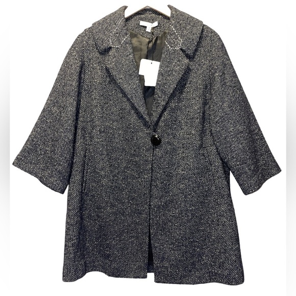 CAbi wool blend tweed gray peacoat medium NWT - Picture 1 of 7
